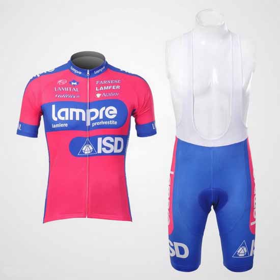 2012 Maillot Lampre Tirantes Mangas Cortas rosa Y celeste